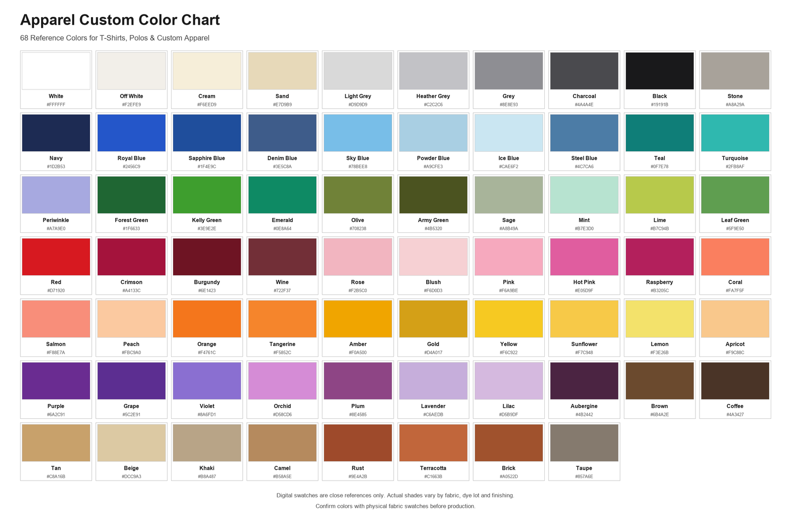 Size chart measurement diagram